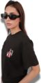 Picture of Your Highness Stylish Black Graphic T-Shirt Women