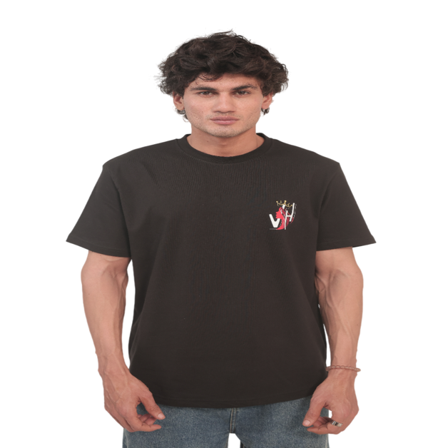 Picture of Your Highness Stylish Black Graphic T-Shirt Men