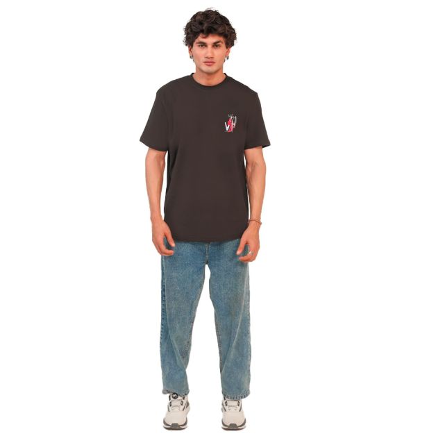 Picture of Your Highness Stylish Black Graphic T-Shirt Men