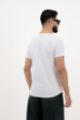Close-up of the back of a Classic White Plain T-Shirt for Men, highlighting quality stitching and fabric texture.