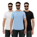 Picture of Men’s Basic Plain T-Shirts 3-Pack | White, Mist & Black Short Sleeves